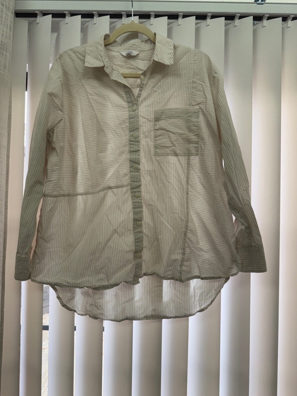 Light cream Striped Button-Up Shirt